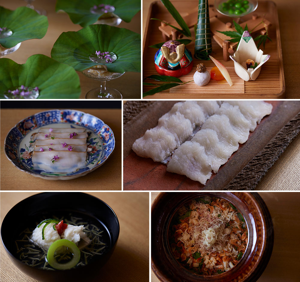 先付八寸造り鱧お椀ご飯物